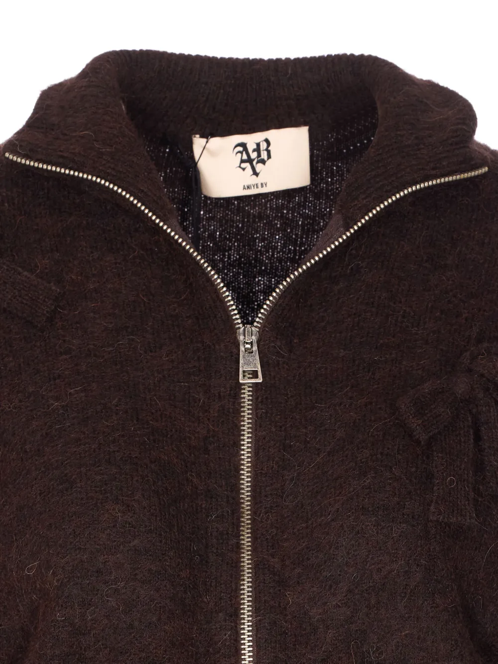 Aniye By Knitted Zip-up Casual Jacket In Brown