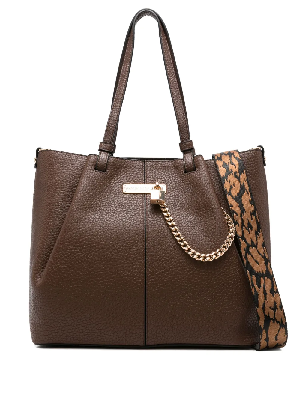 Cafènoir Padlock Chain Tote Bag In Brown