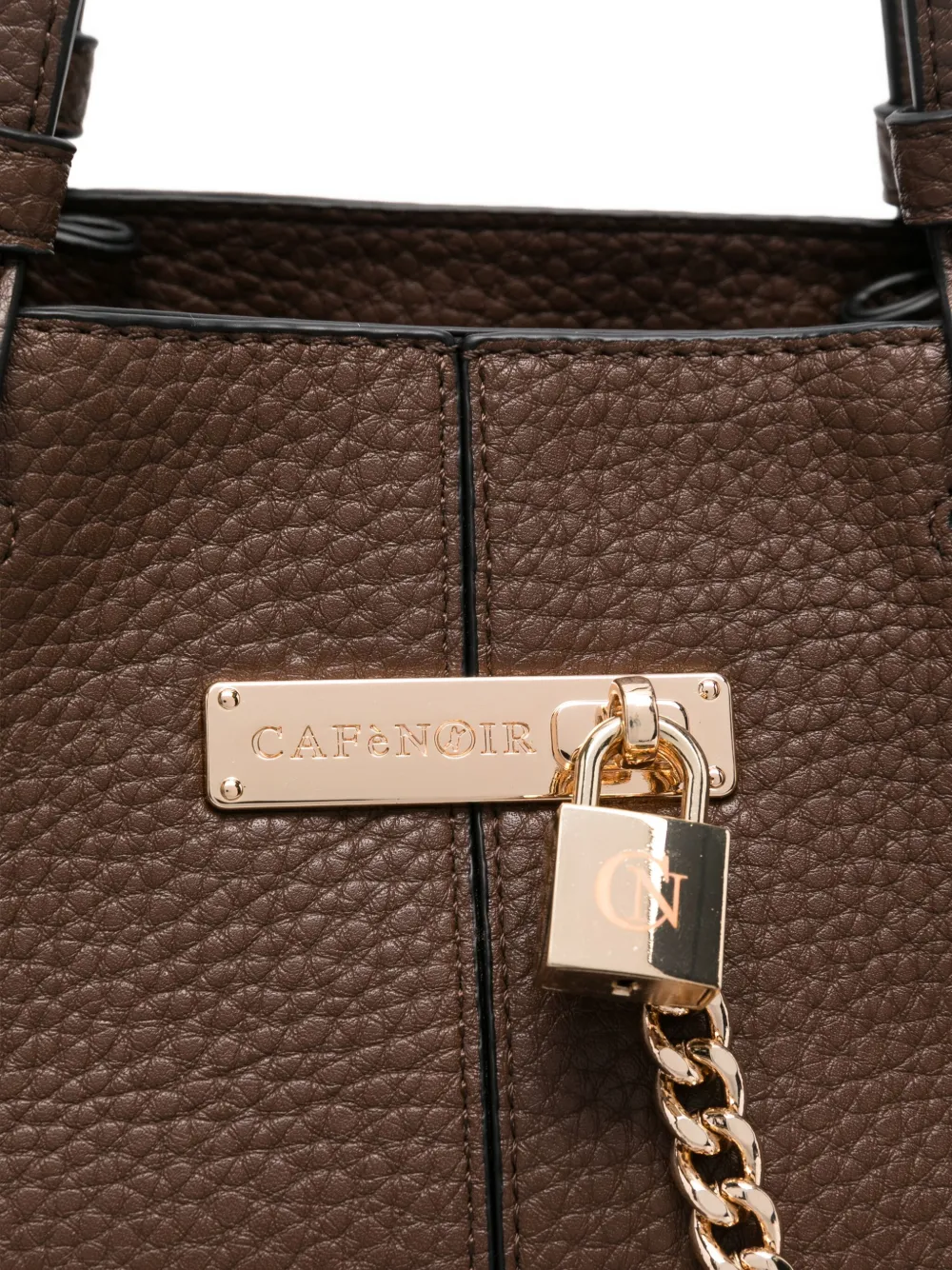 Cafènoir Padlock Chain Tote Bag In Brown