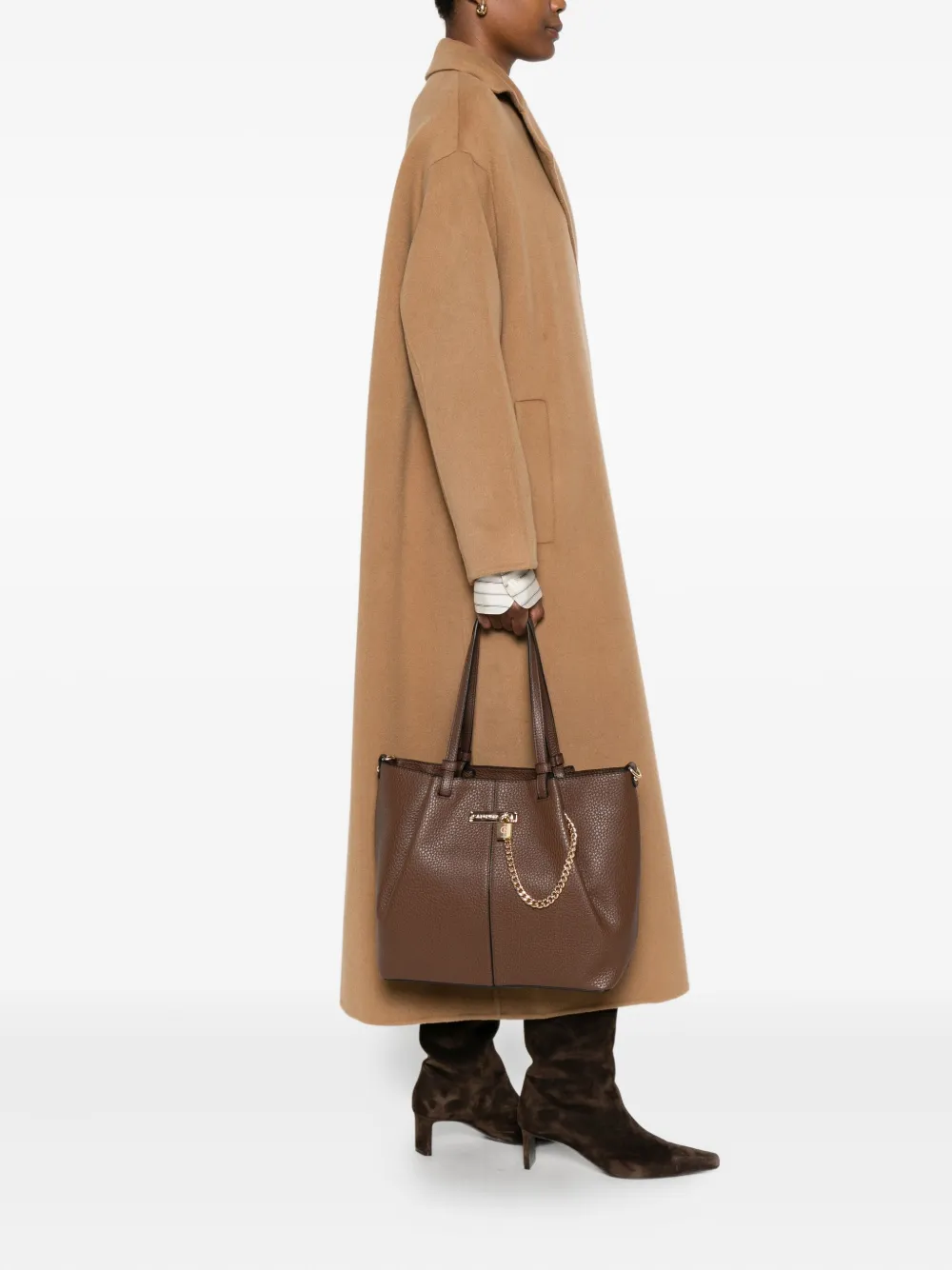 Cafènoir Padlock Chain Tote Bag In Brown