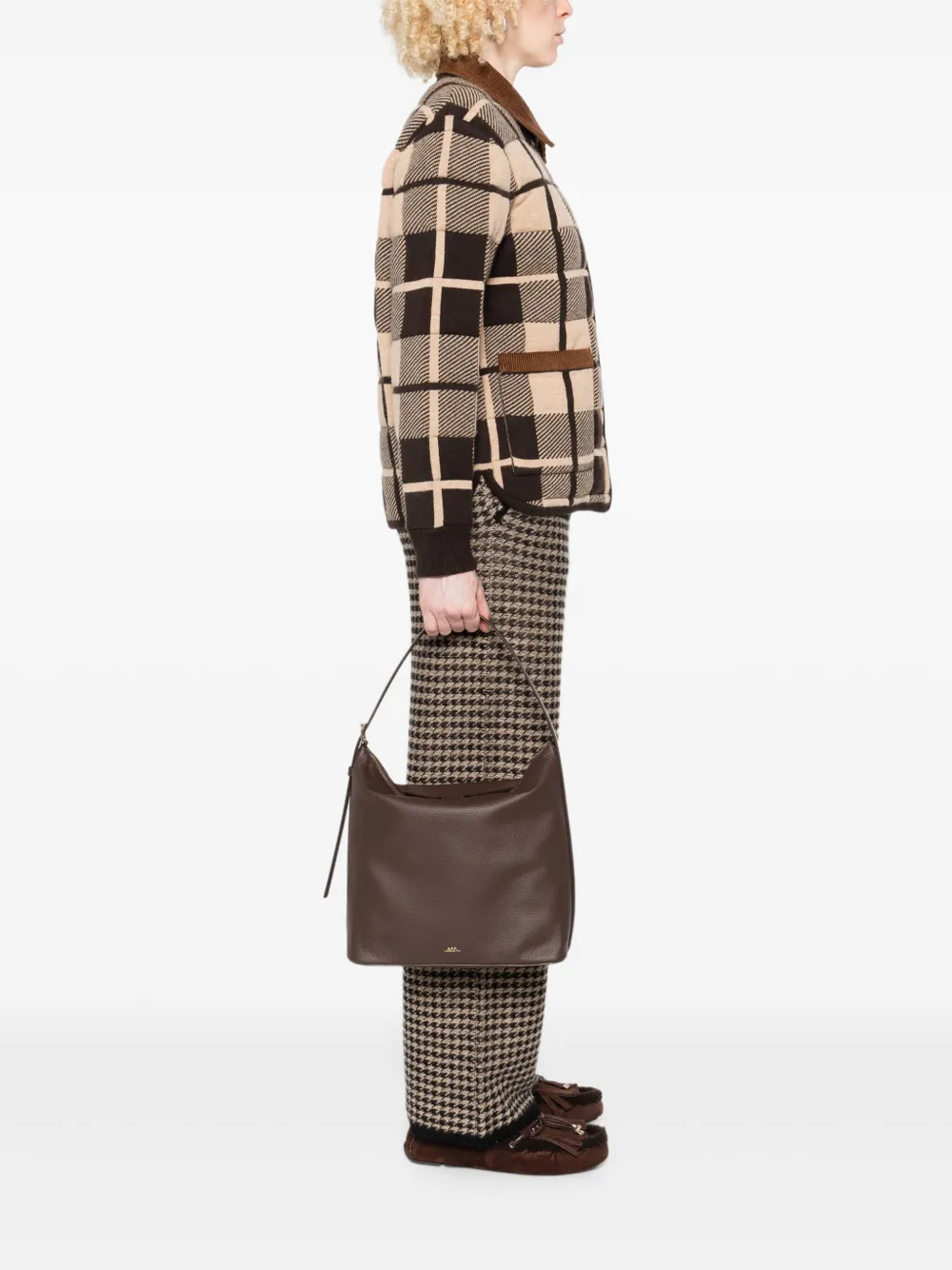 A.P.C. Vera leather tote bag - Bruin