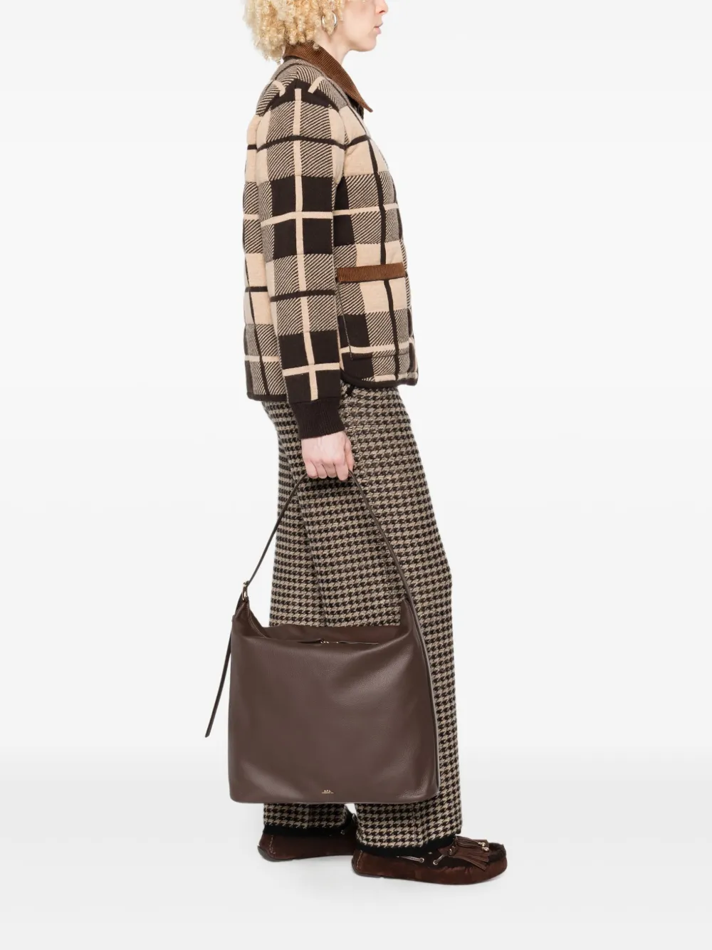 A.P.C. Vera leather tote bag - Bruin