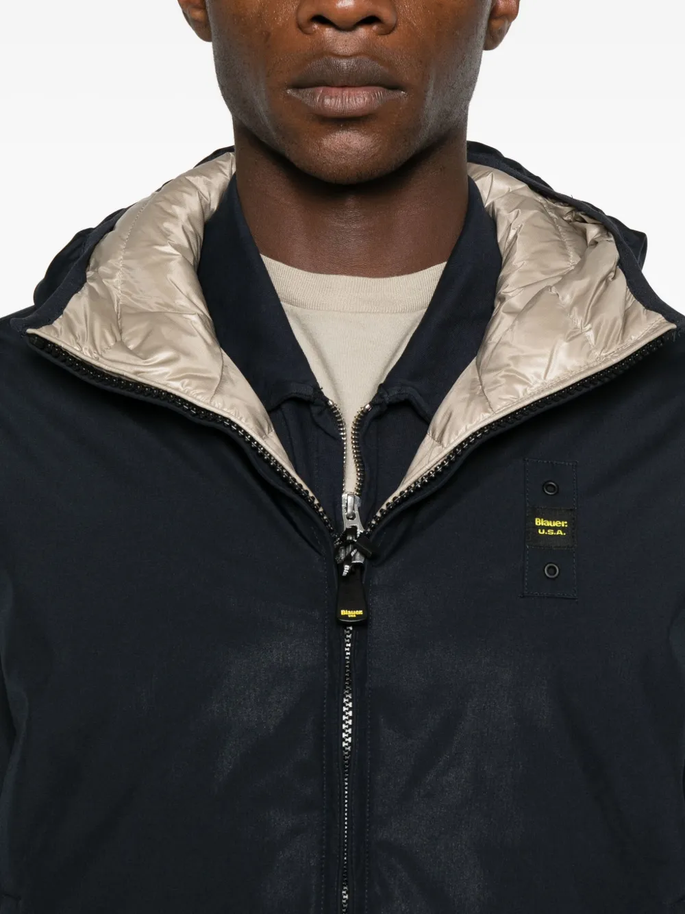 Blauer Zip-up Hooded Jacket In Blue