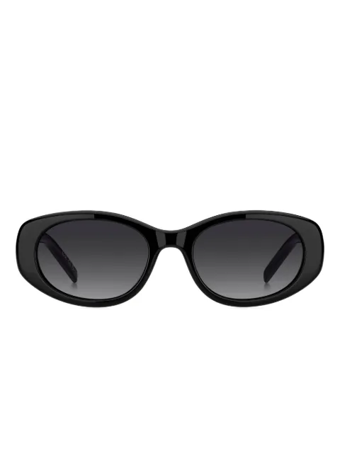 BOSS logo-plaque oval-frame sunglasses