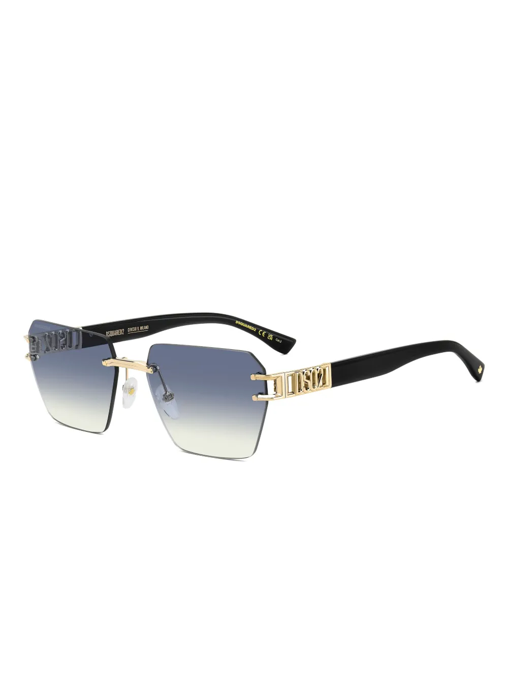 DSQUARED2 EYEWEAR logo-plaque rimless sunglasses | Image 2