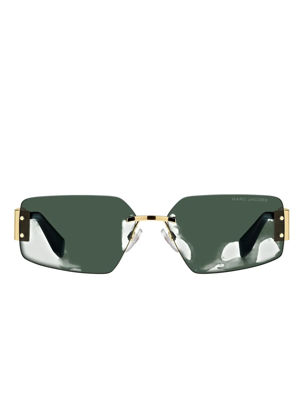 Marc Jacobs Eyewear rectangle-frame sunglasses - イエロー Marc Jacobs Eyewear rectangle-frame sunglasses - イエロー