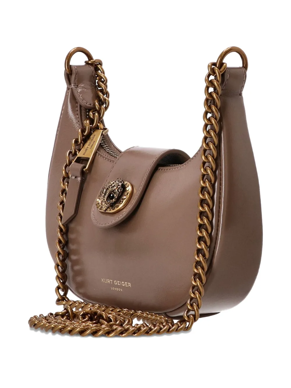 Kurt Geiger Logo-plaque Chain Bag In Brown