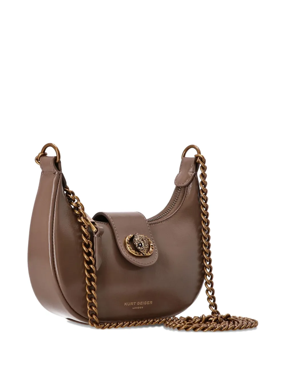 Kurt Geiger Logo-plaque Chain Bag In Brown