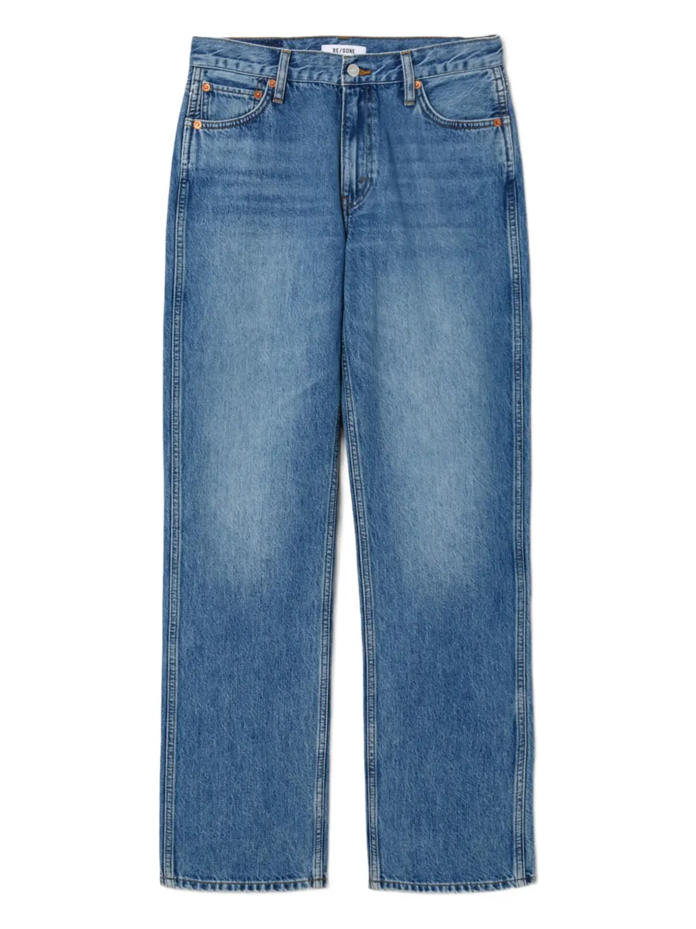 Re/done Blue 70s Crop Boot Jeans In Blue