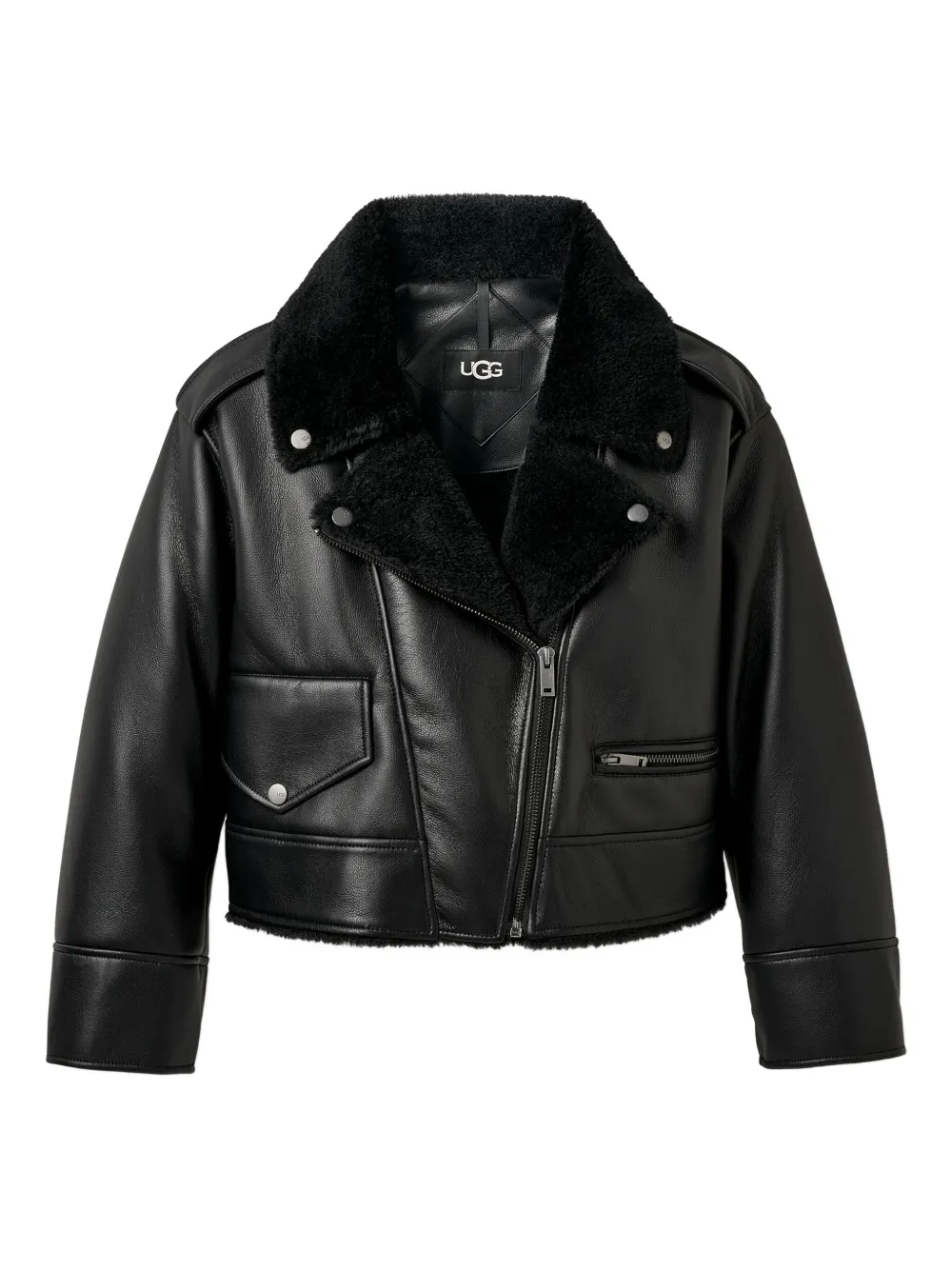 UGG zip-up moto jacket | Black | Image 1