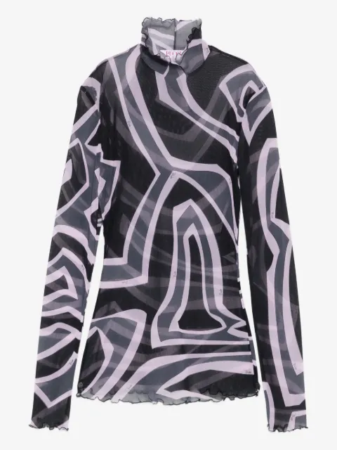 PUCCI labirinto-print tulle top