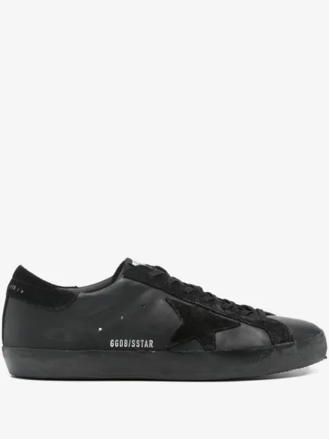 Golden Goose Super-Star trainers in black nappa with suede details and black foxing
