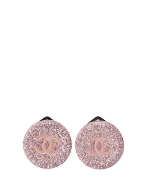 CHANEL Pre-Owned 2000 Resin CC Round Clip On Earrings costume earrings