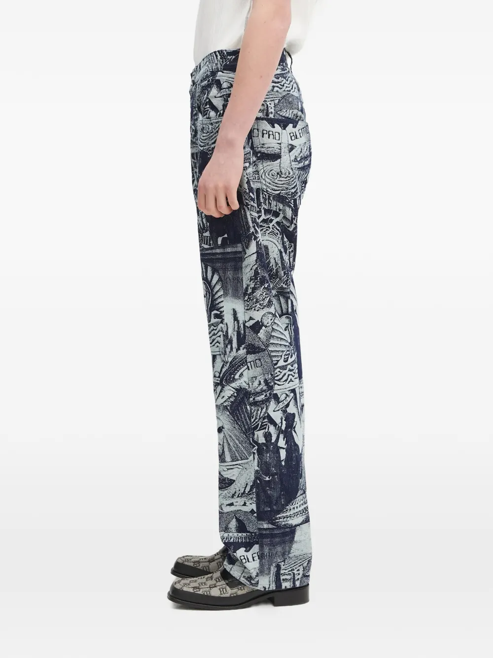Aries graphic-print jeans - Blauw