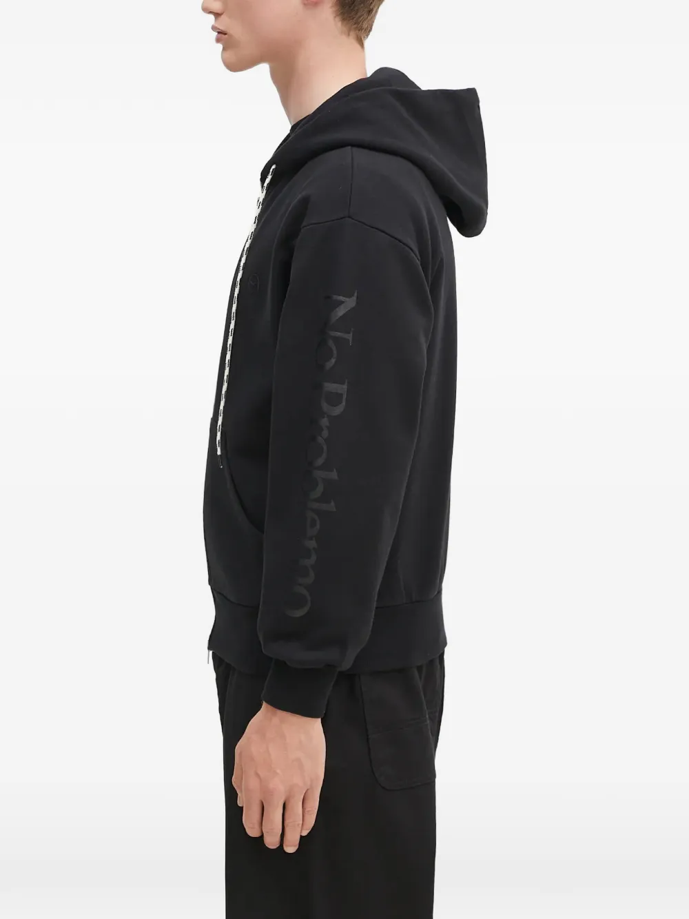 Aries Hoodie met rits Zwart