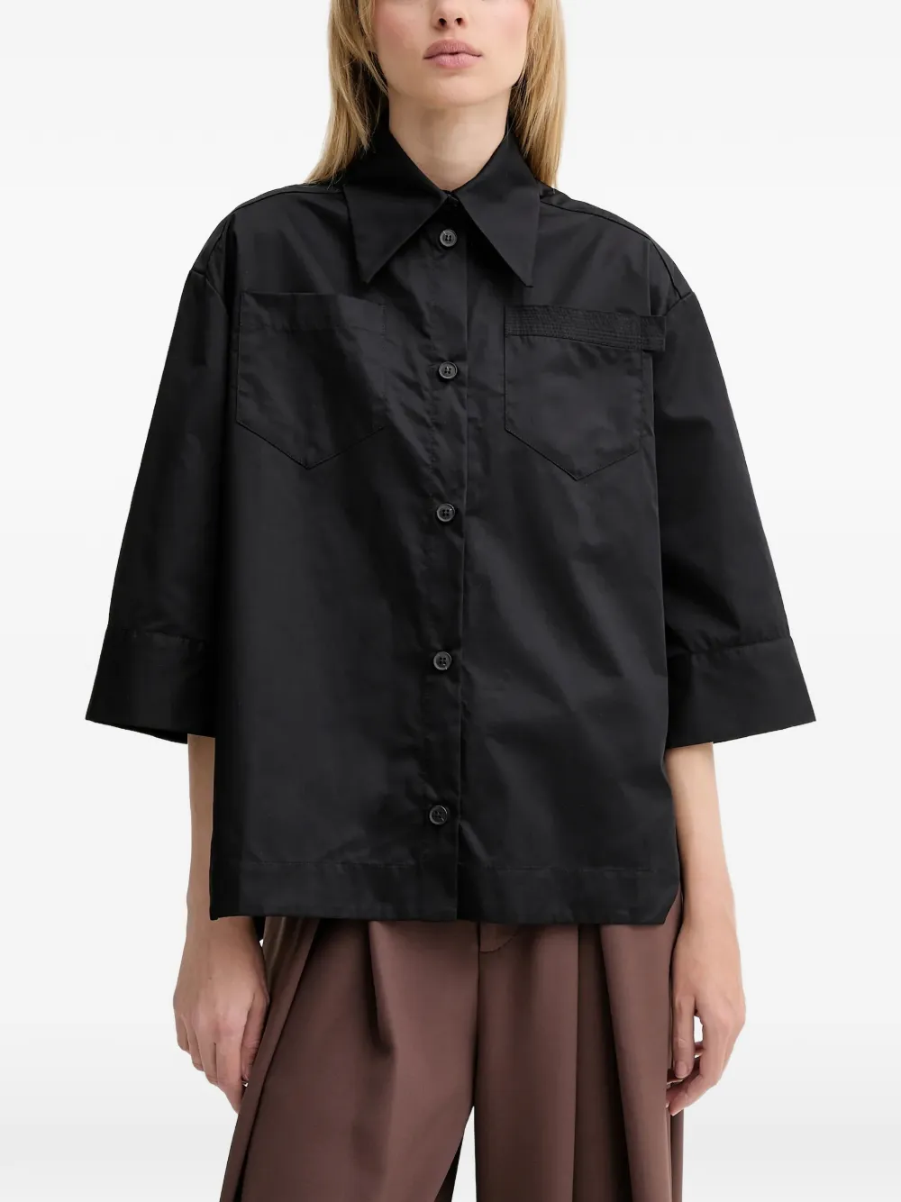 MMC STUDIO wide-sleeved shirt - Black