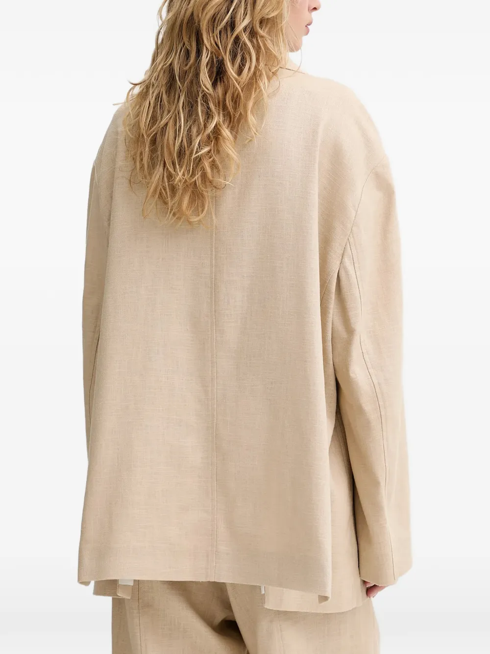 MMC STUDIO open-front linen top | Blazers | Image 2