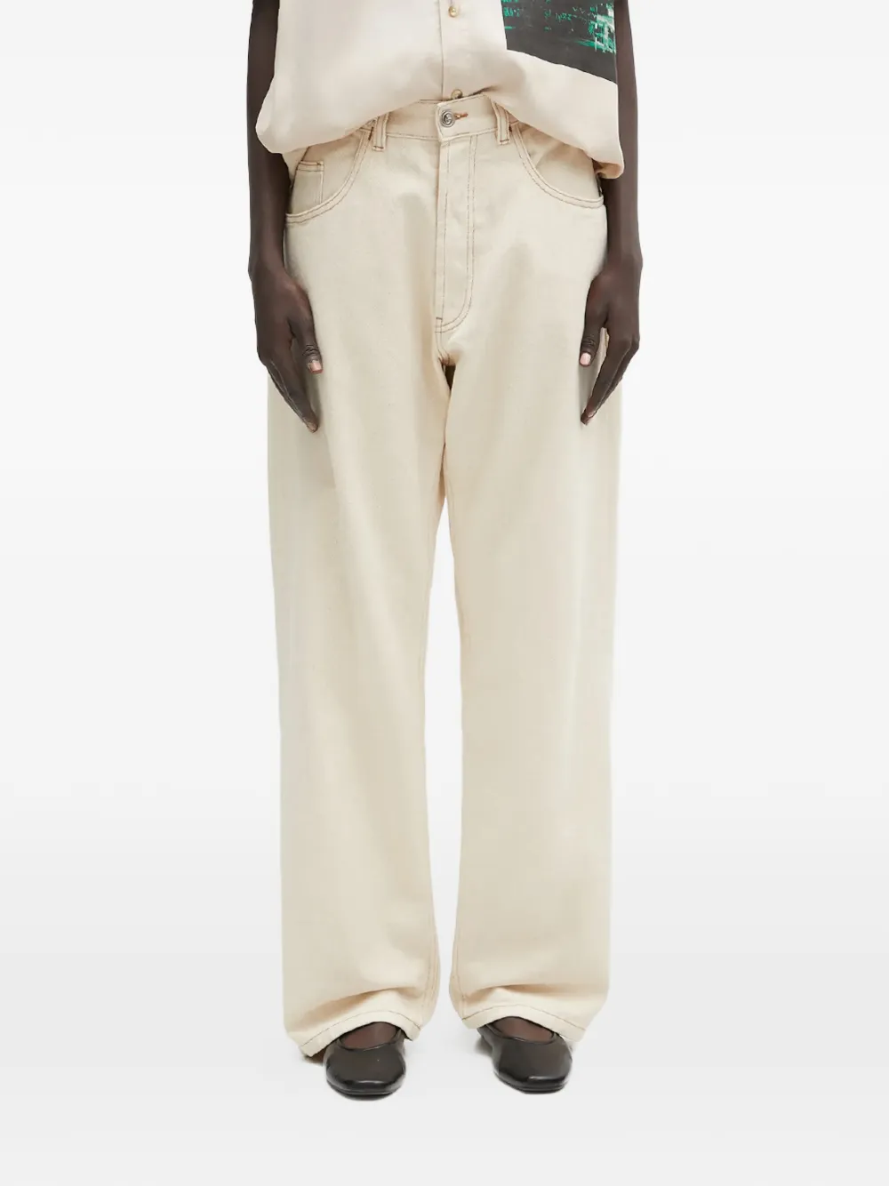 Aries embroidery jeans - Toni neutri