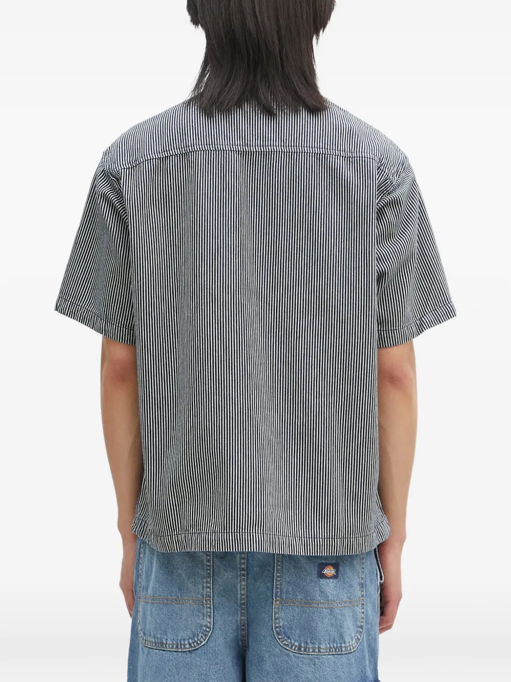 Aries Gestreept poloshirt met rits Blauw