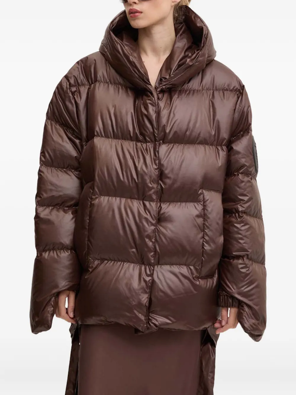 Mmc Studio Jesso Hooded Puffer Jacket In Brown