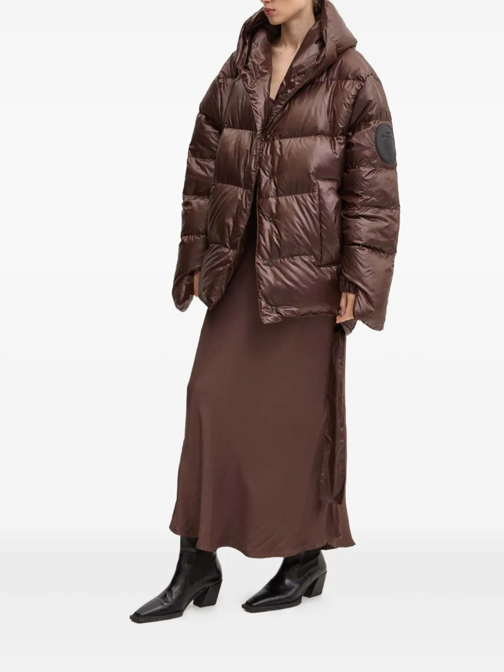 Mmc Studio Jesso Hooded Puffer Jacket In Brown