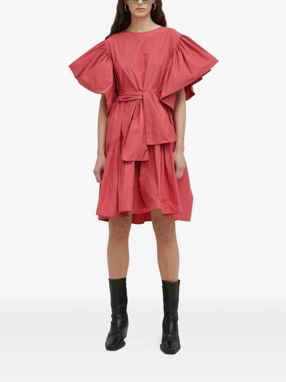  Mmc Studio Ruffled Tie Mini Dress - Red 