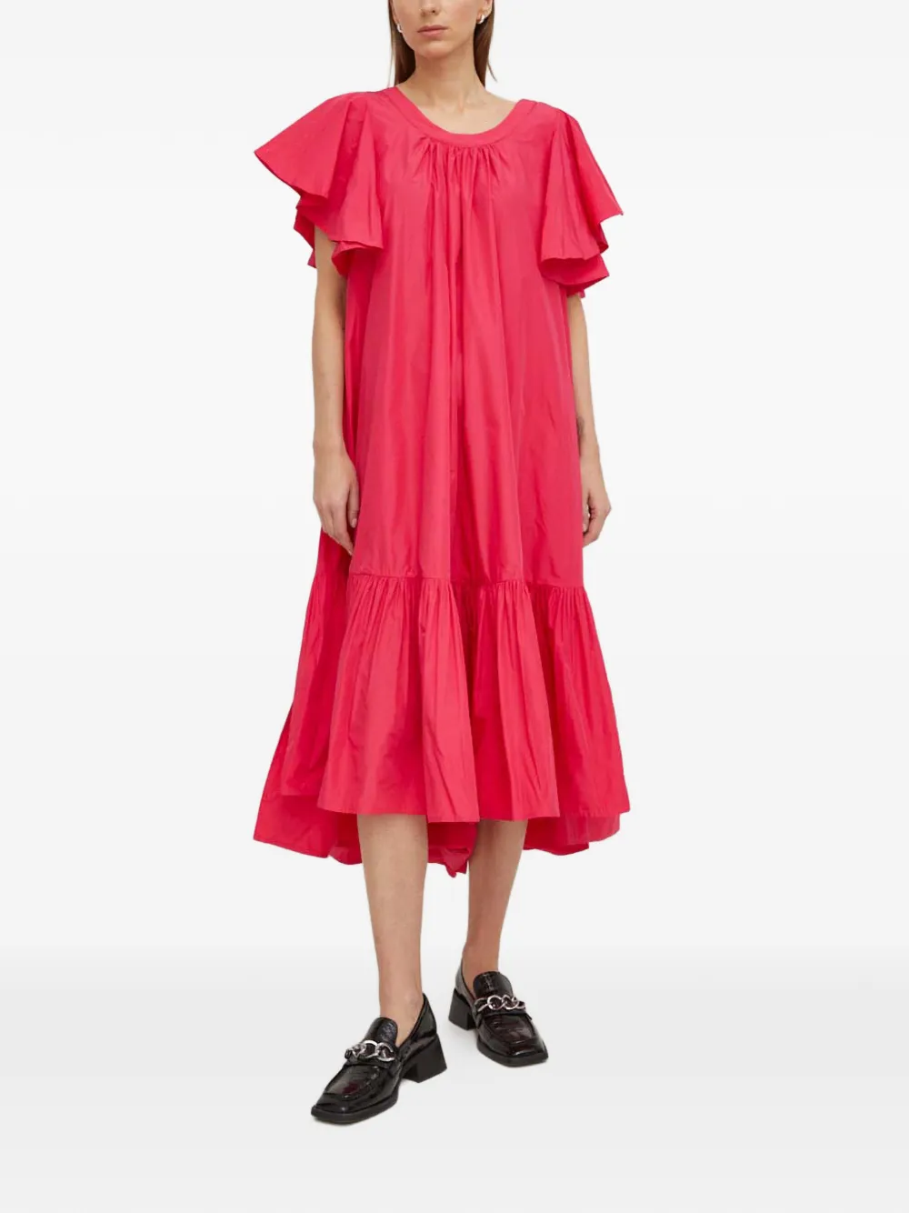 MMC STUDIO ruffled tie mania dress - Roze