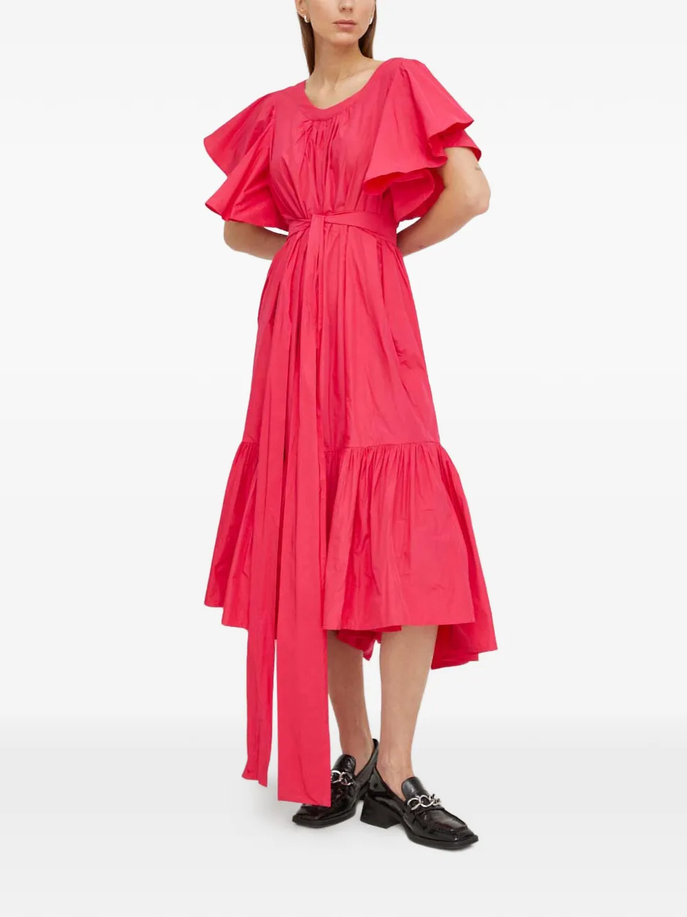 MMC STUDIO ruffled tie mania dress - Rosa