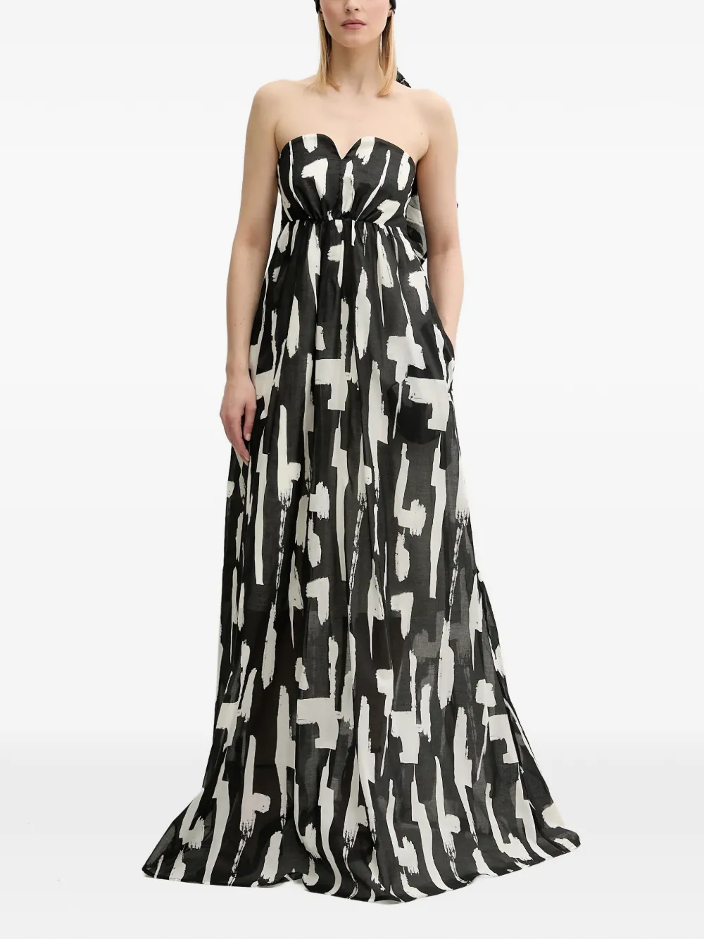 MMC STUDIO sweetheart-neck gown - Nero