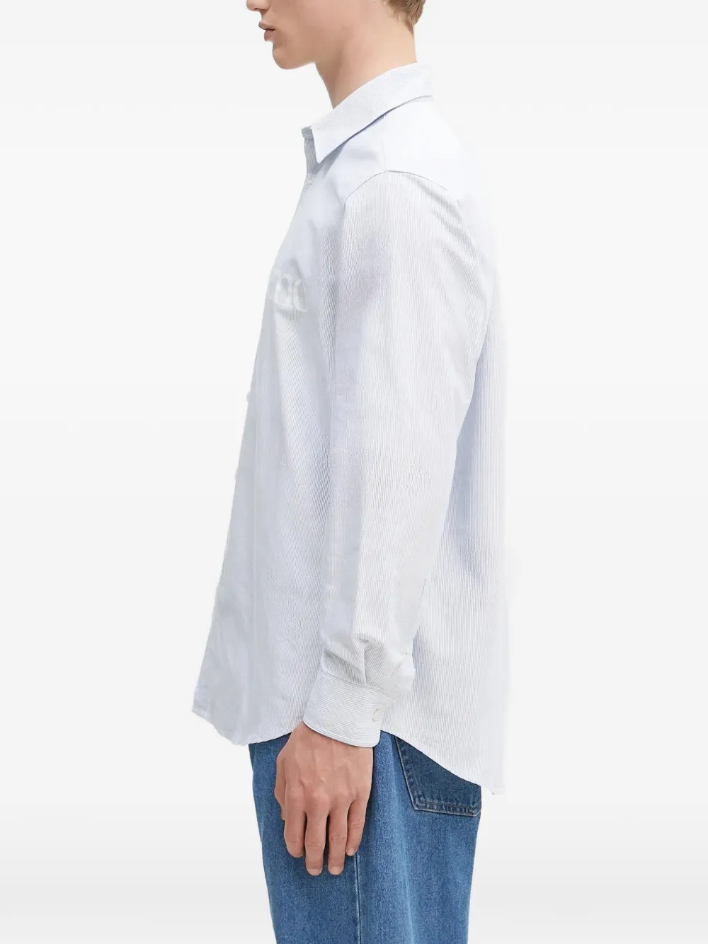  Aries Stripe-pattern Shirt - White 