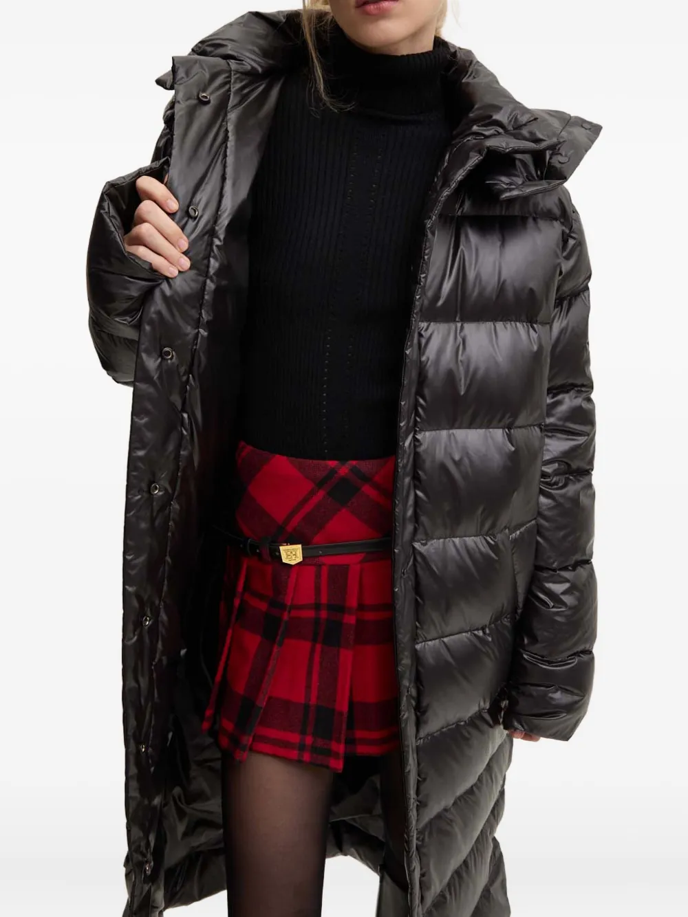 MMC STUDIO hooded padded coat | Black | Image 1