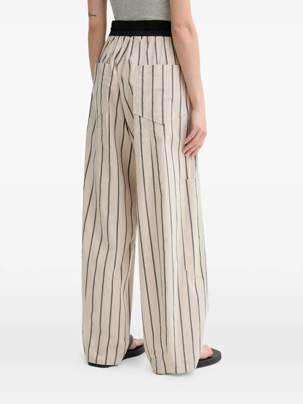 NABIL 条纹细节长裤