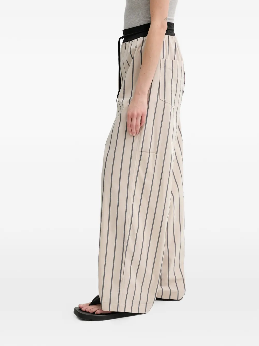 NABIL 条纹细节长裤