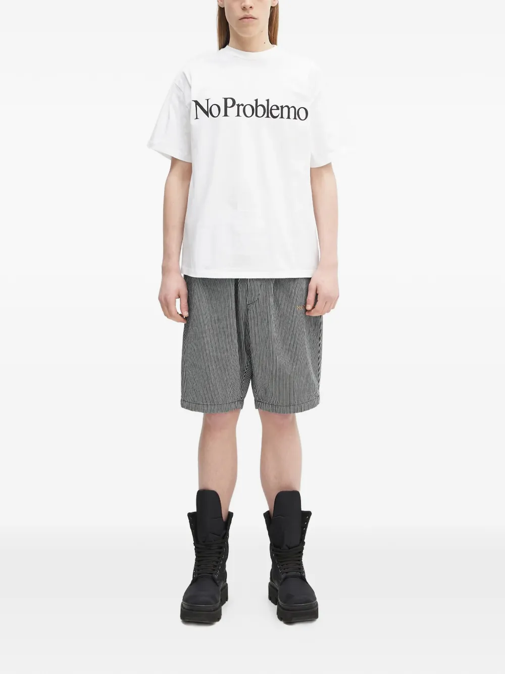 Aries striped patch shorts - Blauw