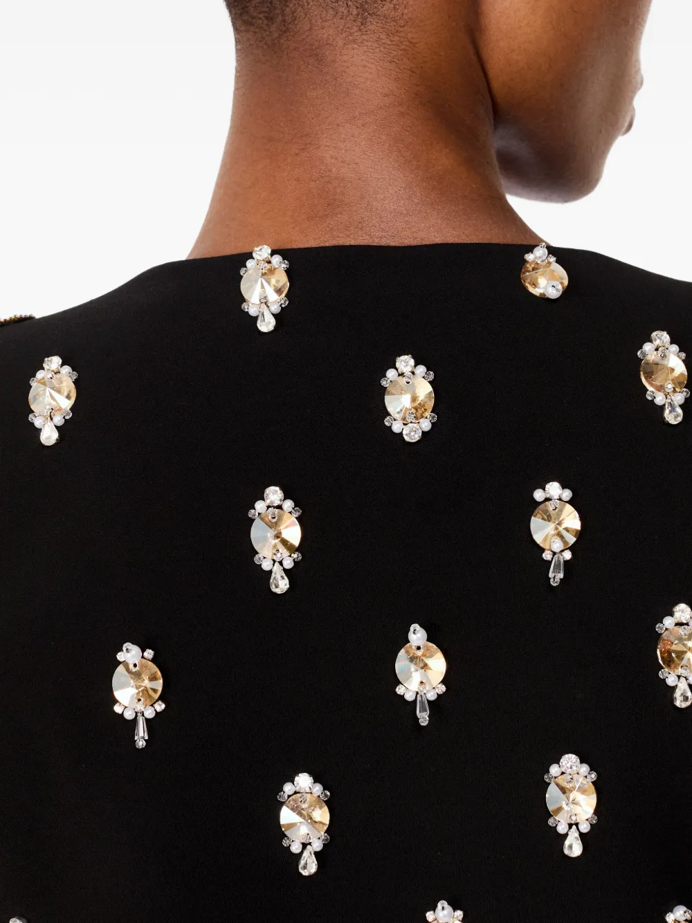Jenny Packham Bow-embellished Beaded Jacket In Black
