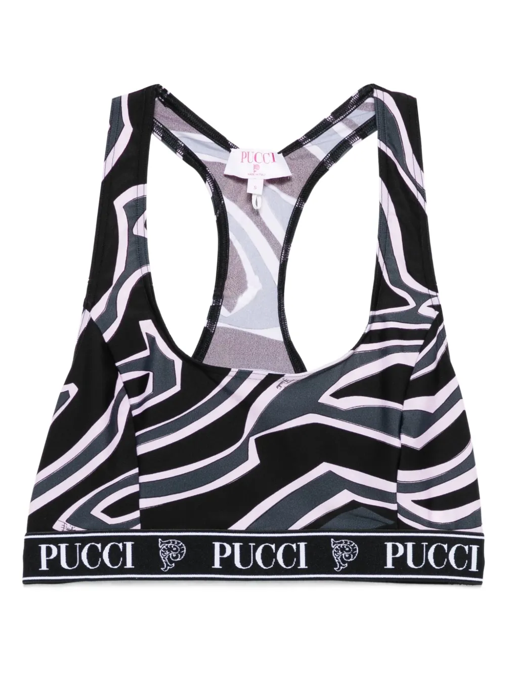 PUCCI racer-neck print bra - ブラック PUCCI racer-neck print bra - ブラック