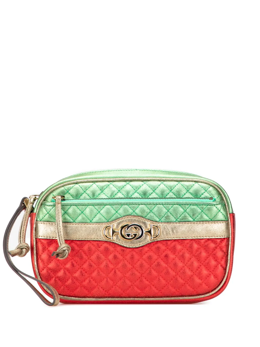 Gucci Pre-Owned 2000-2015 Laminated Nappa Trapuntata Wristlet クラッチバッグ Gucci Pre-Owned 2000-2015 Laminated Nappa Trapuntata Wristlet クラッチバッグ