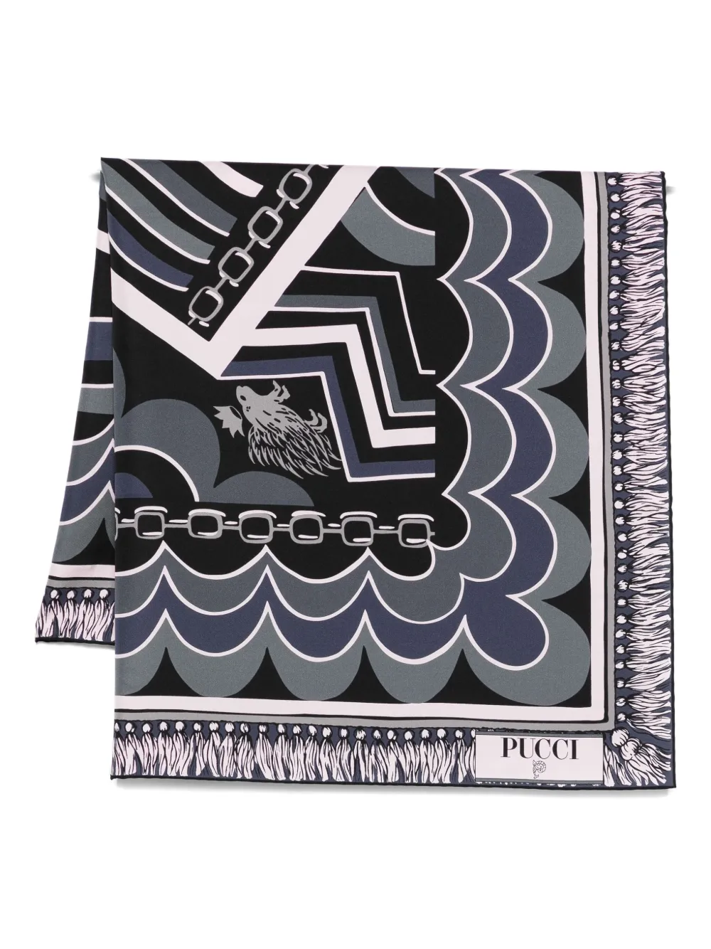PUCCI printed silk scarf | Black | Image 1