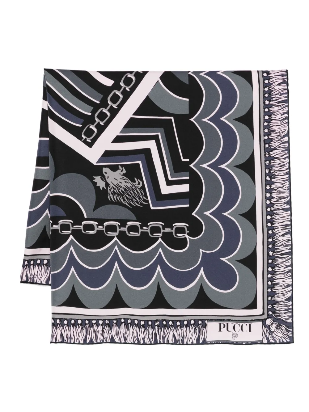 PUCCI mascada estampada de seda | negro | Image 1