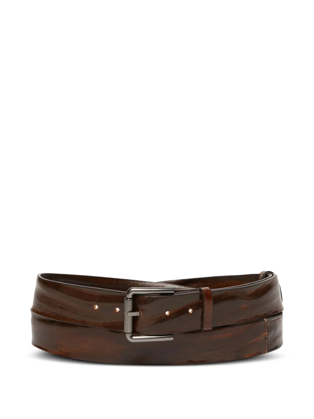 Max Mara حزام جلد بمشبك | بني | Image 1
