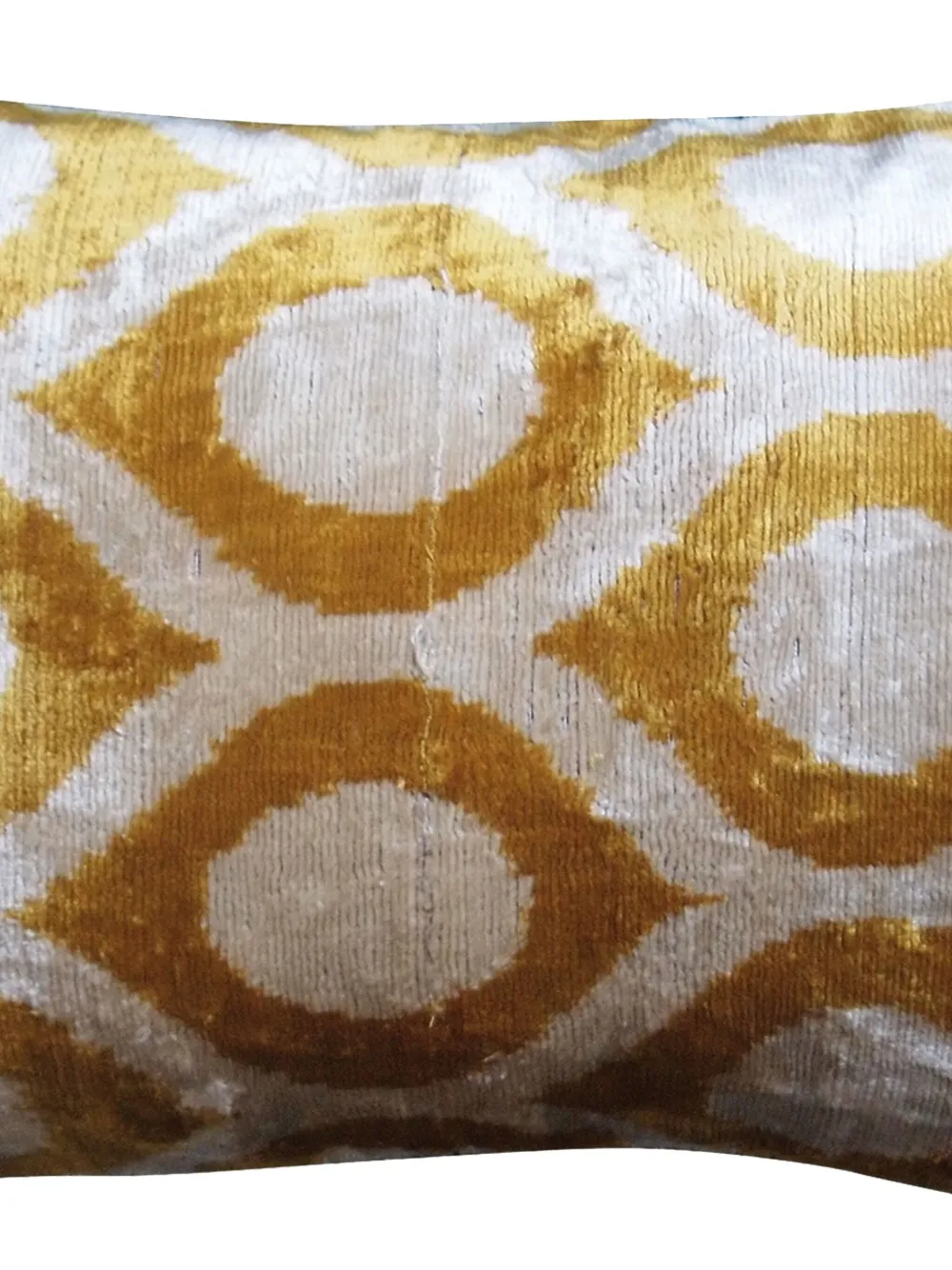 Les-ottomans Geometric-pattern Silk Cushion (40cm X 50cm) In Brown