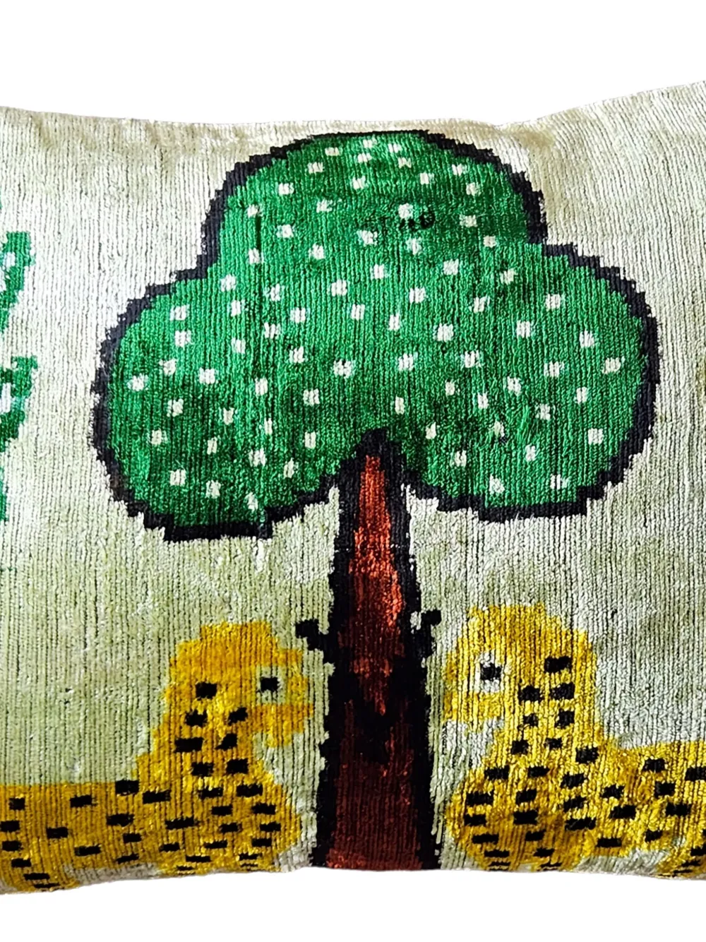 Les-ottomans Tree-print Silk Cushion (40cm X 50cm) In Multi