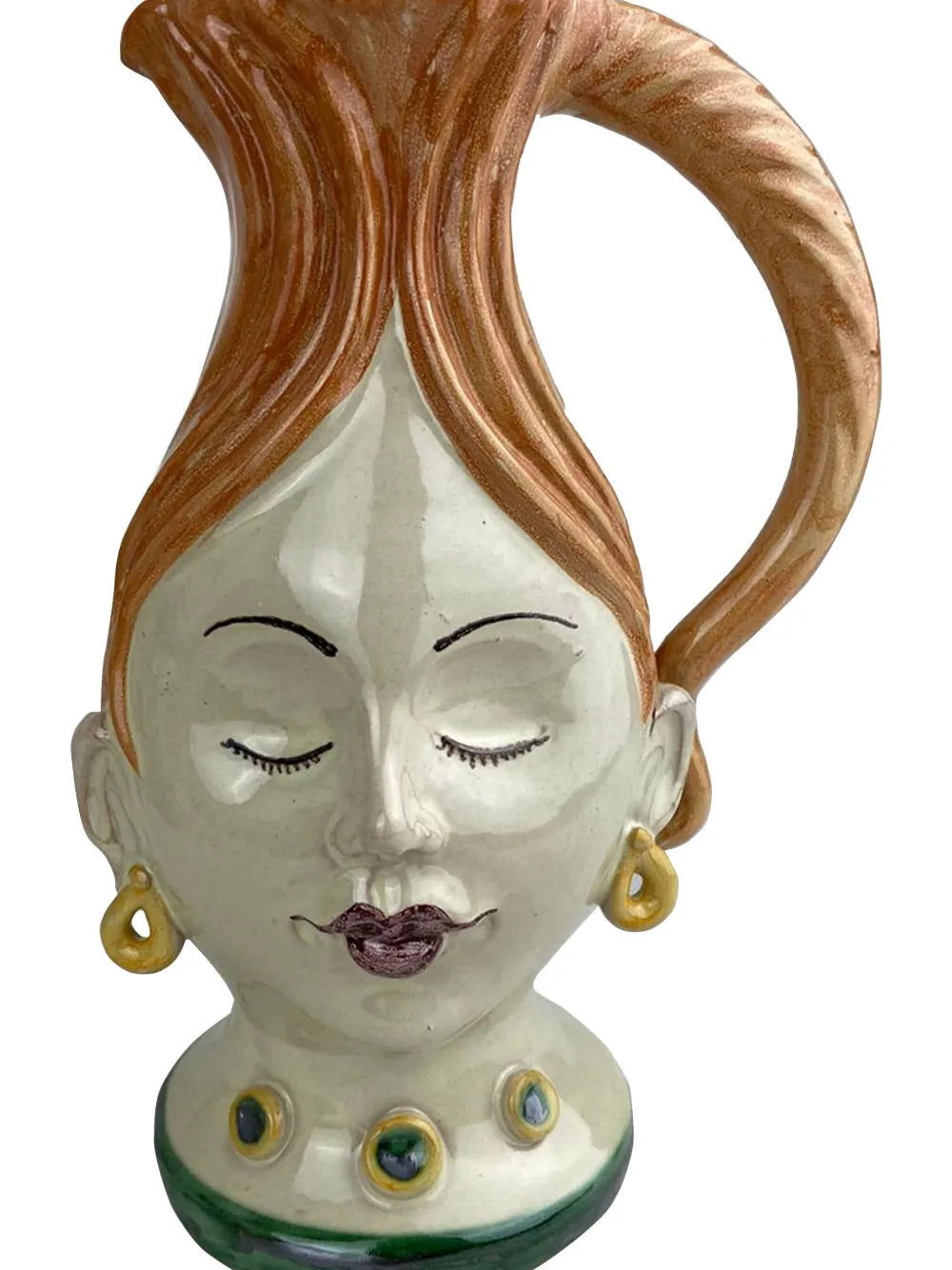 Les-ottomans Hand-painted Ceramic Jug (25cm) In Multi