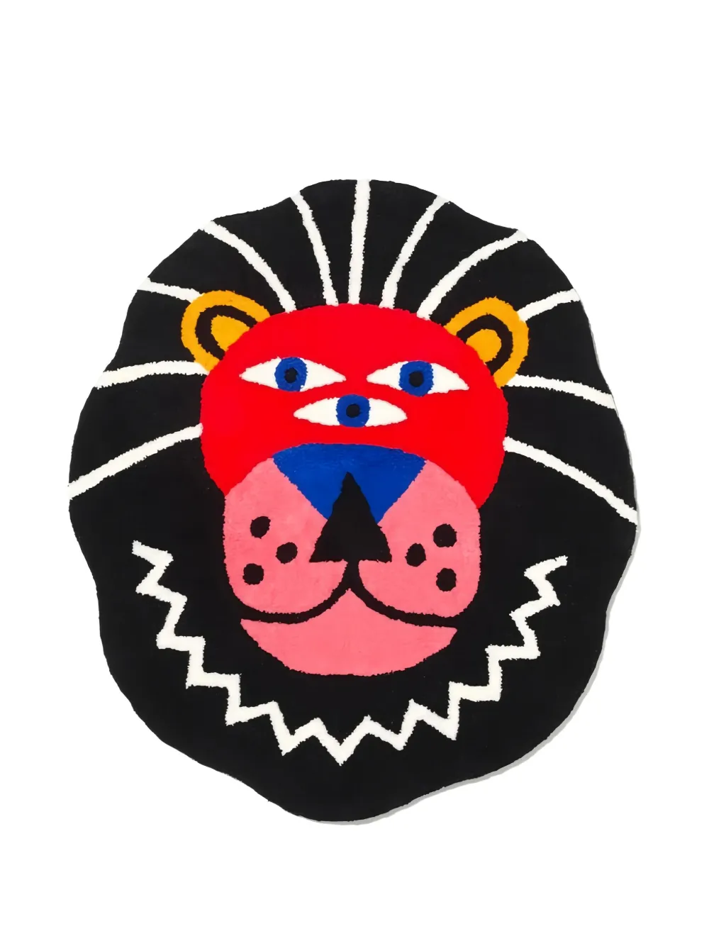 Qeeboo Oggian leo rug (100cm x 80cm) | Black | Image 1