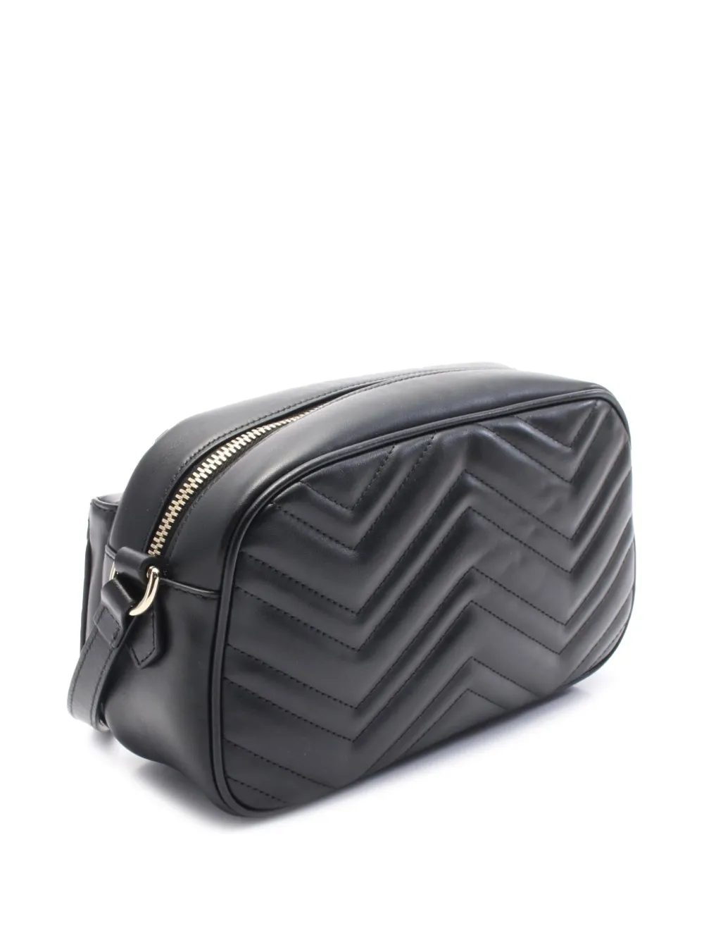 Pre-owned Gucci 2016-2025 Small Gg Marmont Matelasse Leather Sphinx Crossbody Bag In Black
