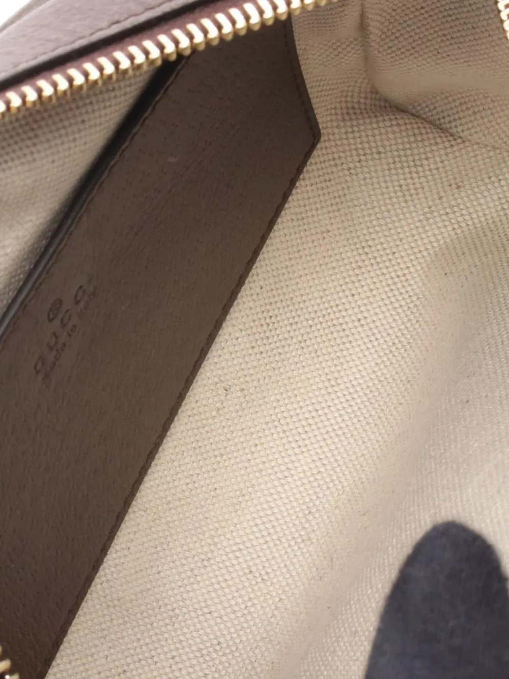 Pre-owned Gucci 2016-2025 Mini Gg Supreme Web Ophidia Crossbody Bag In Brown