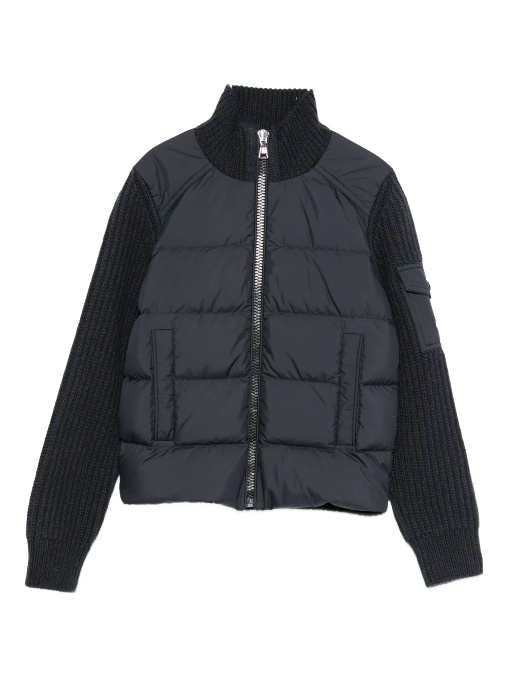 Moncler Enfant zip-up knitted-sleeves jacket | Blue | Image 1