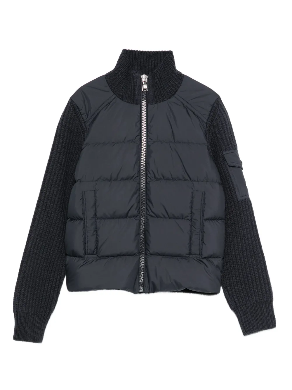 Moncler Enfant zip-up knitted-sleeves jacket | Blue | Image 1