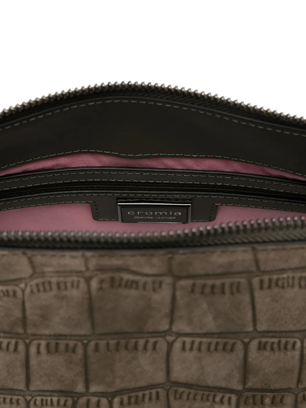 Cromia Ermione Crocodile-effect Shoulder Bag In Green