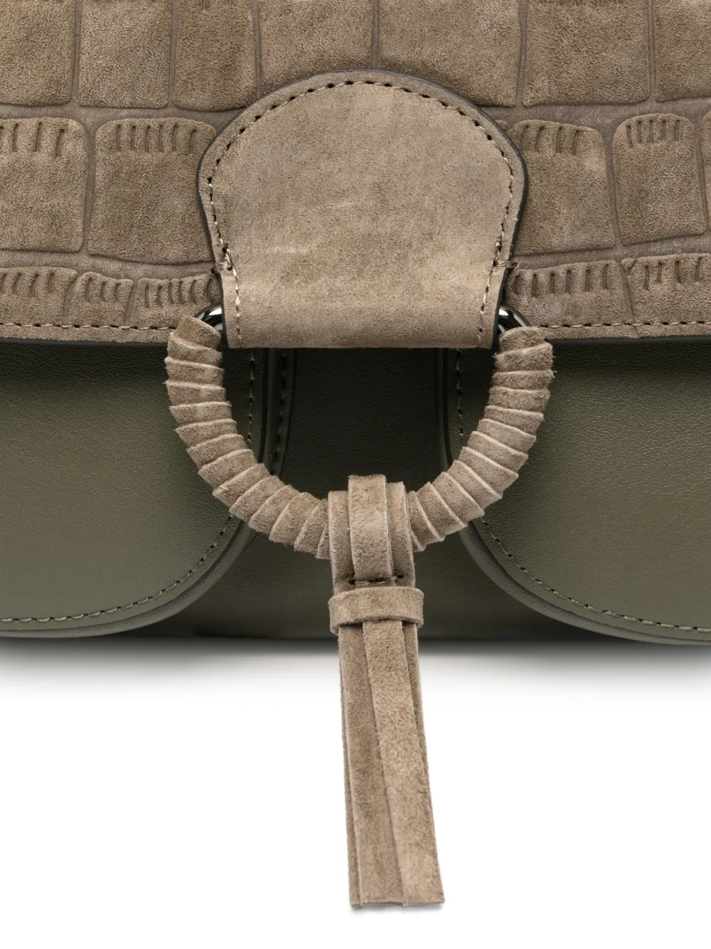 Cromia Ermione Crocodile-effect Shoulder Bag In Green